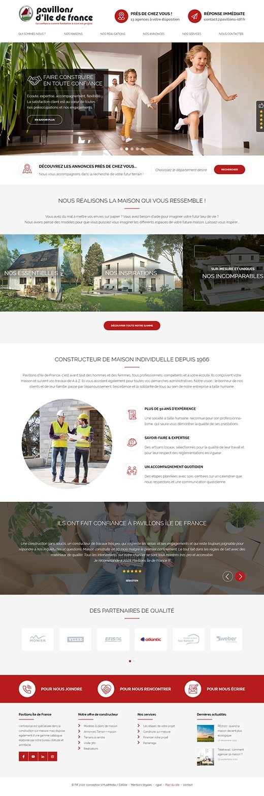 Realisation refonte site internet constructeur pavillon idf